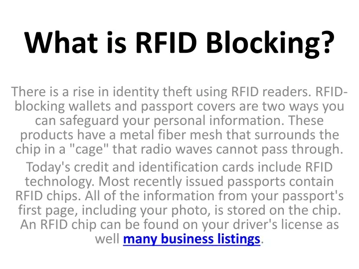 what is rfid blocking