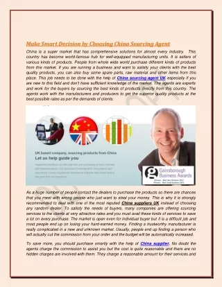 make smart decision by choosing china sourcing