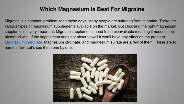 which magnesium is best for migraine