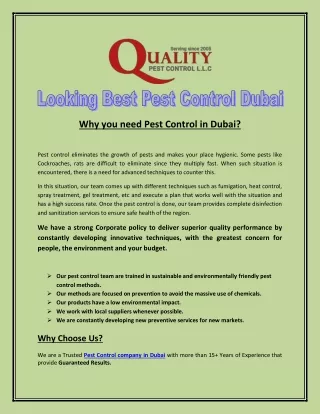why you need pest control in dubai