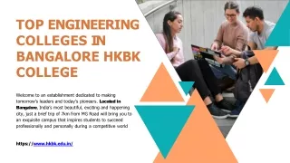 Top Engineering Colleges in Bangalore HKBK College