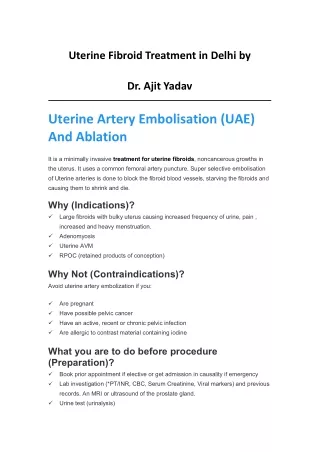 Uterine Fibroid Treatment in Delhi by Dr. Ajit Yadav