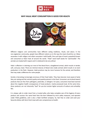 Know Why Halal Meat Consumption Is Good For Health - Halalbox