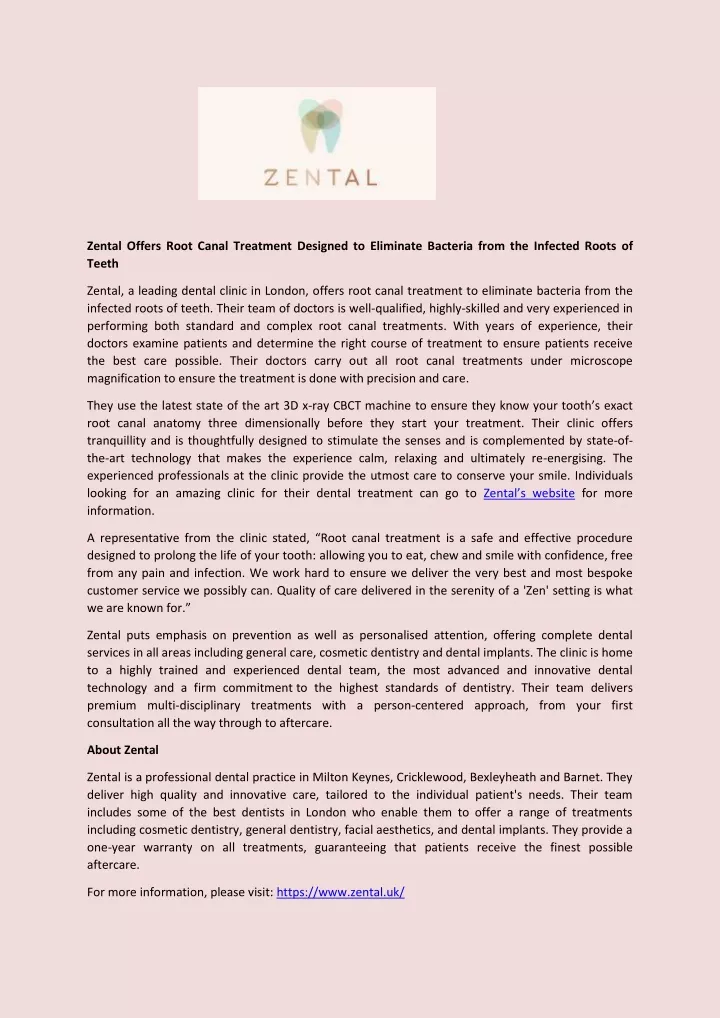 zental offers root canal treatment designed