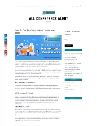 Ways To Find Best International Conferences