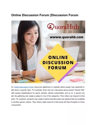 online discussion forum discussion forum