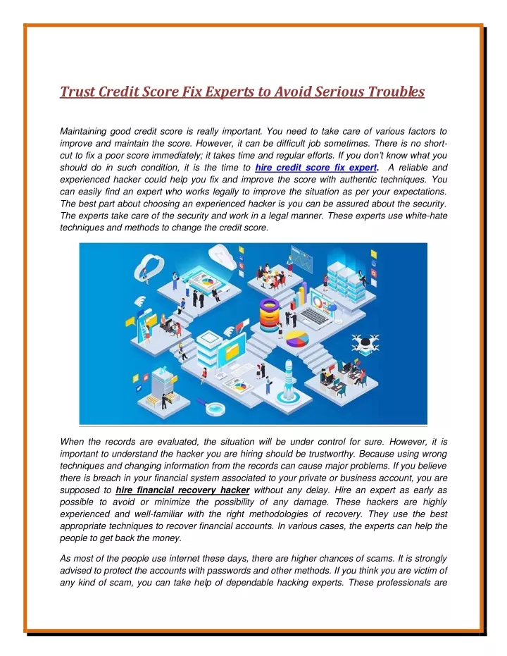 trust credit score fix experts to avoid serious