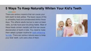 5 ways to keep naturally whiten your kid s teeth