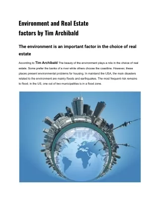environment and real estate factors