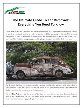 The Ultimate Guide To Car Removals Everything You Need To Know