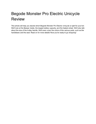 begode monster pro electric unicycle review