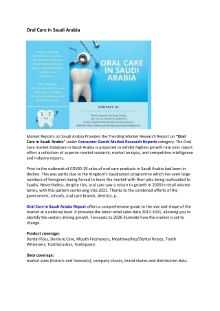 oral care in saudi arabia