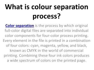 what is colour separation process