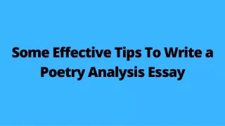 some effective tips to write a poetry analysis