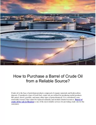how to purchase a barrel of crude oil from