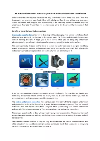 use sony underwater cases to capture your best