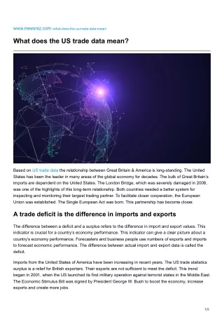 What does the US trade data mean
