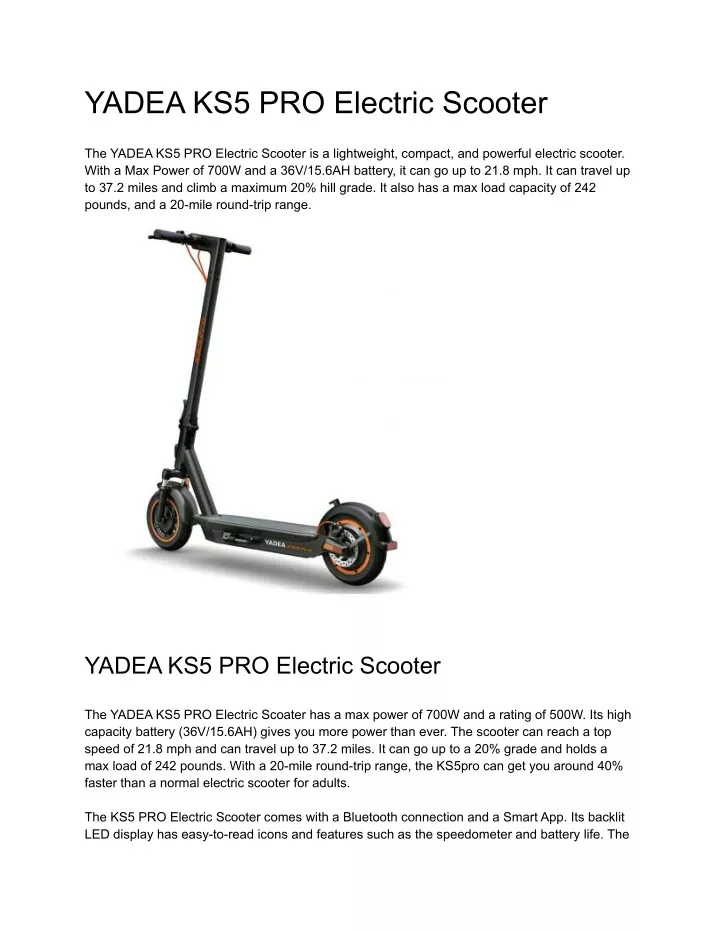 yadea ks5 pro electric scooter