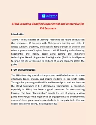 stem learning gamified experiential and immersive