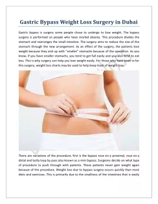 gastric bypass weight loss surgery in dubai