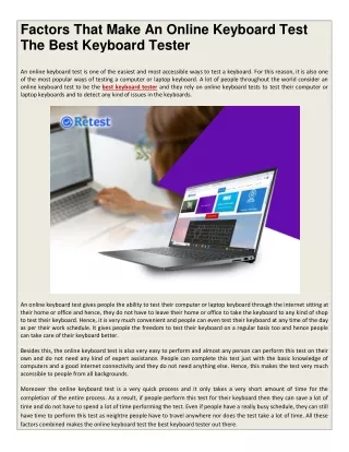 factors that make an online keyboard test