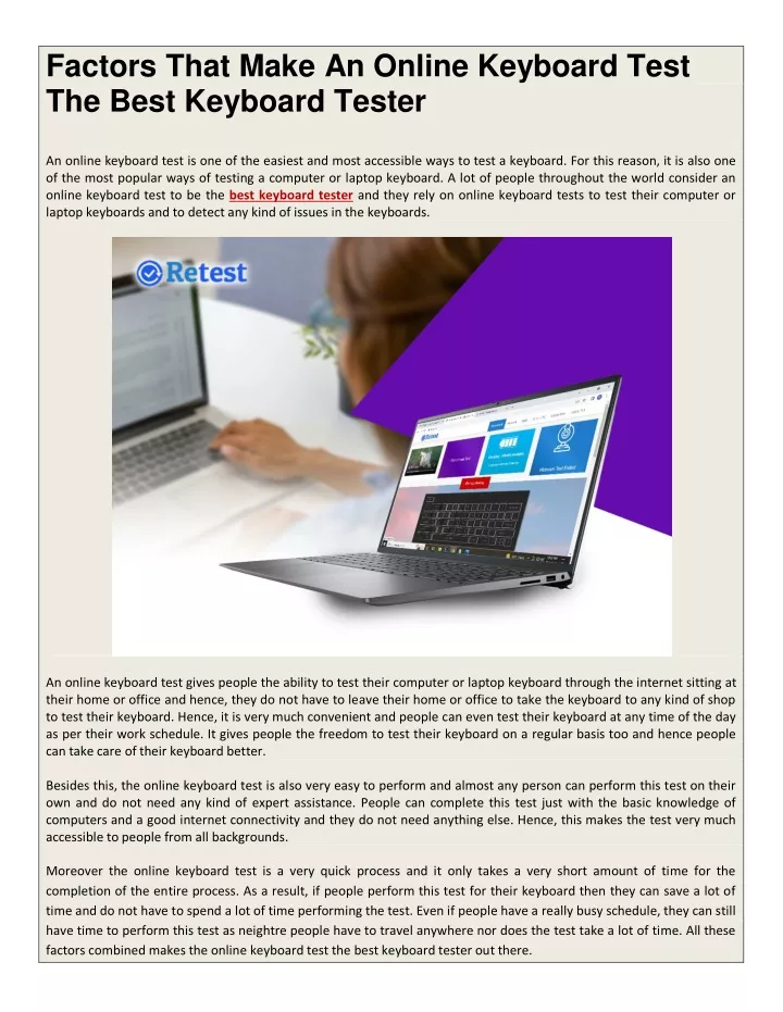 factors that make an online keyboard test