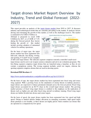 target drones market report overview by industry trend and global forecast 2022 2027