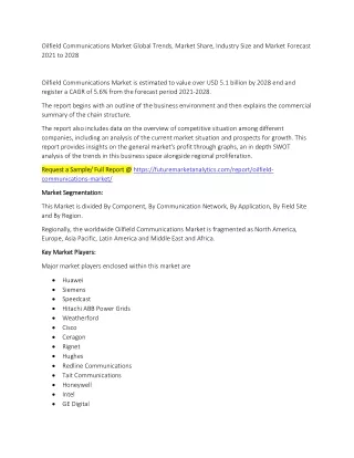 oilfield communications market global trends