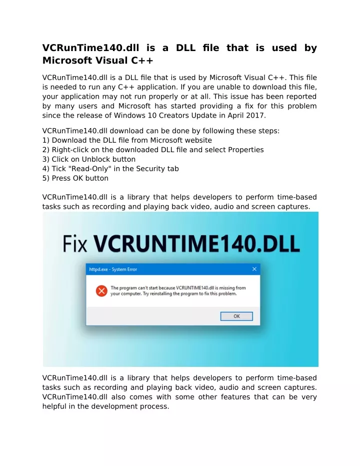 vcruntime140 dll is a dll file that is used