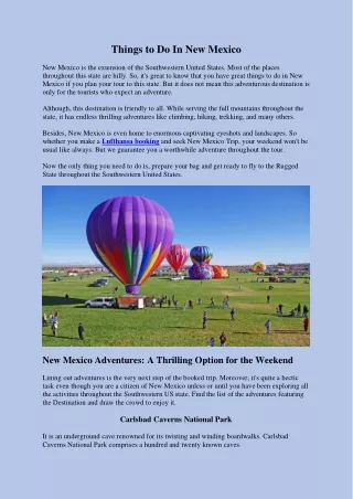 Things to Do In New Mexico