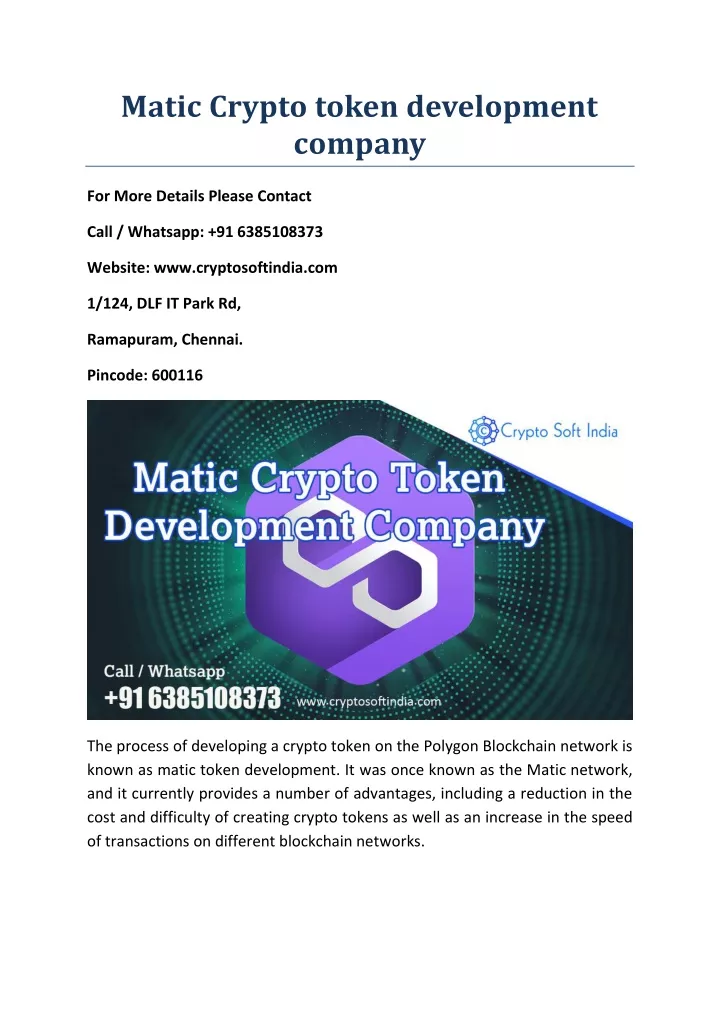 matic crypto token development company