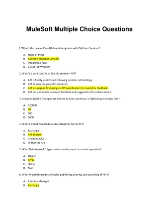 mulesoft multiple choice questions