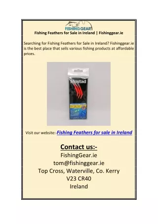 Fishing Feathers for Sale in Ireland | Fishinggear.ie