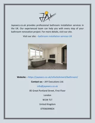 jayexecs co uk provides professional bathroom