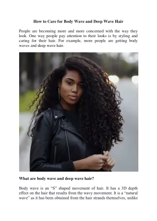 How to Care for Body Wave and Deep Wave Hair