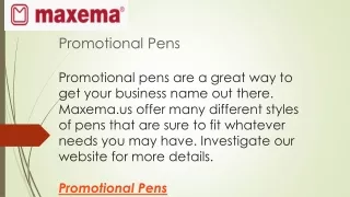 Promotional Pens  Maxema.us