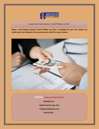 lawyers and cash advance grant phillips law pllc