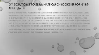 diy solutions to terminate quickbooks error 6189 and 816