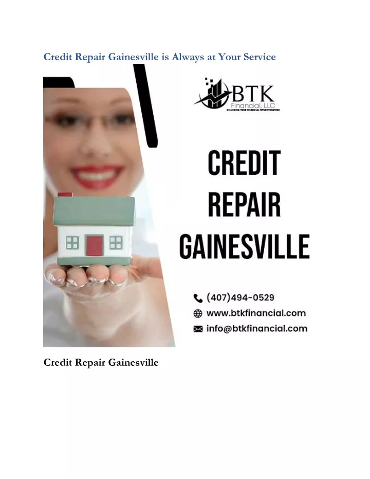 credit repair gainesville is always at your