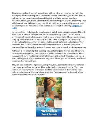 these escort girls will not only provide you with