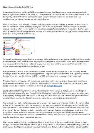 buy telegram vote for polls 100 vote