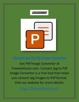 Convert Jpg to Pdf Image Converter | Freewebtoolz.com