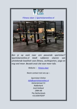 fitness vloer sportvloeronline nl