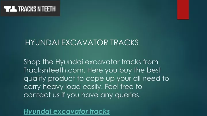 hyundai excavator tracks