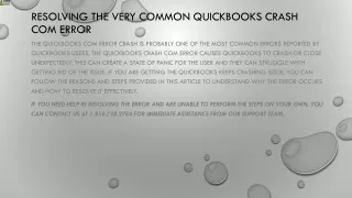 resolving the very common quickbooks crash com error