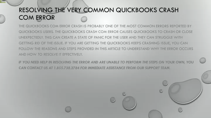 resolving the very common quickbooks crash com error