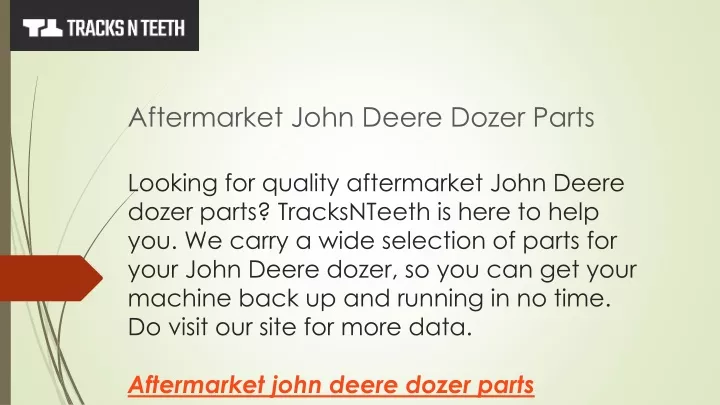 aftermarket john deere dozer parts