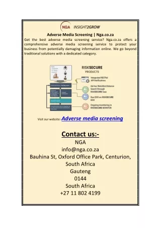 Adverse Media Screening | Nga.co.za