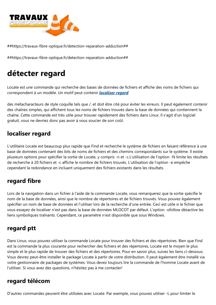 https travaux fibre optique fr detection