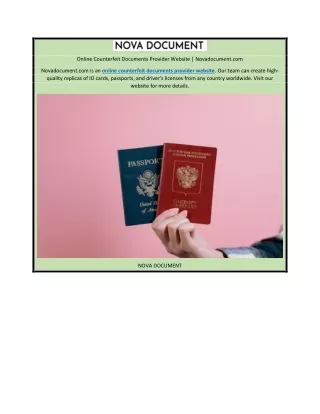 Online Counterfeit Documents Provider Website